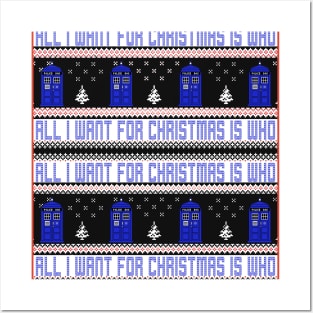 All I Want For Christmas is Doctor Who Ugly Sweater Design Posters and Art